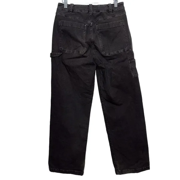 Abercrombie & Fitch Baggy Black Denim Cargo Pants Utility Pants Size 28W x 32L - Image 2