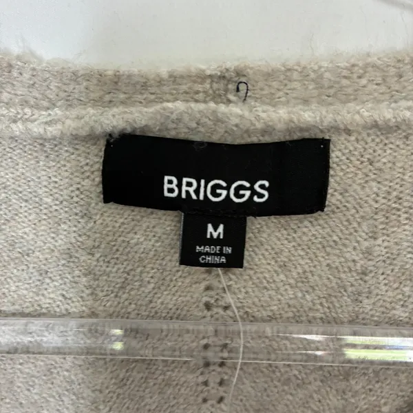 Briggs Oatmeal Beige Button Front Cardigan Sweater Polyester NWT Womens Medium - Image 3