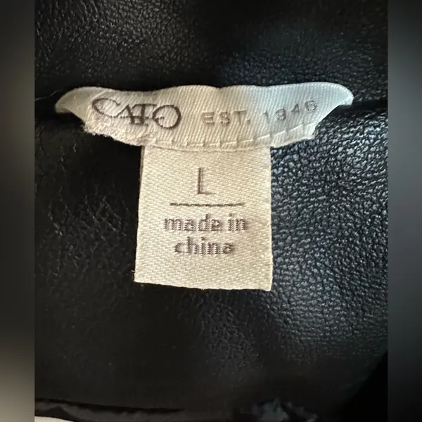 Cato Black Faux Leather Jacket - Image 4