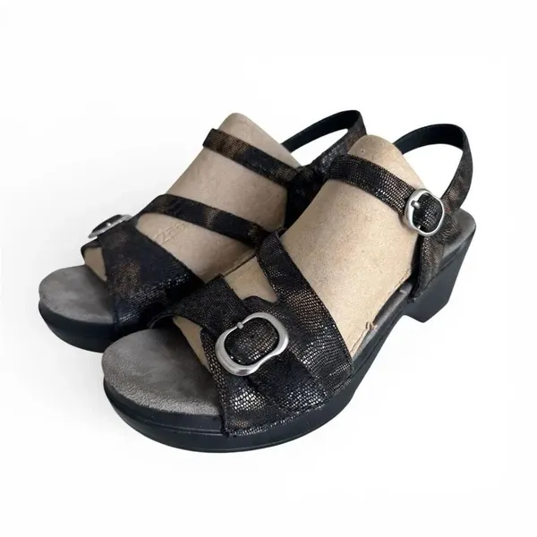 Dansko Sandi Swirl Strappy Side Buckle Clog Sandal Size 38 - Image 5
