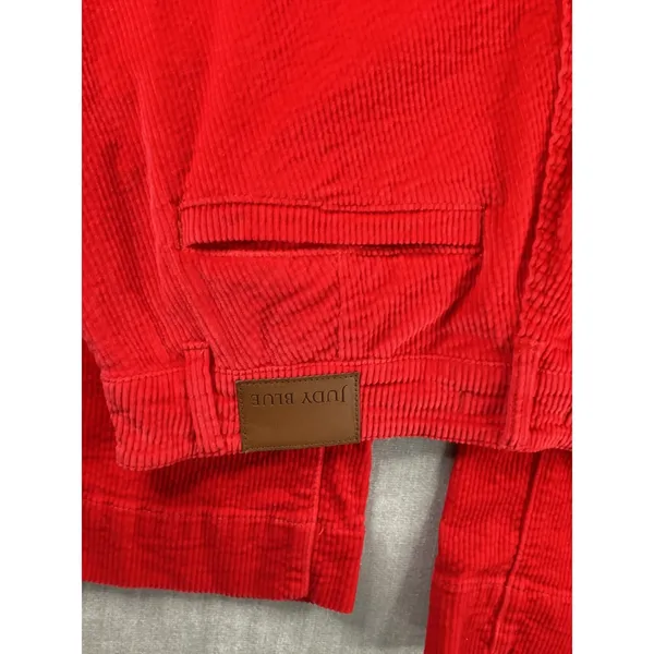 Judy Blue Red Corduroy Wide Leg Pants Women's 14W Flare Button Fly - Image 6