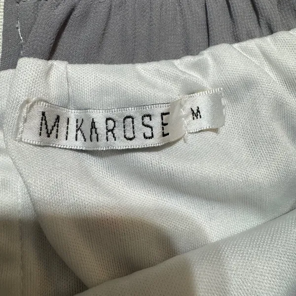 MIKAROSE Women Floral Chiffon Midi Skirt Gray‎ Waistband Ruffle Hem Size M - Image 13