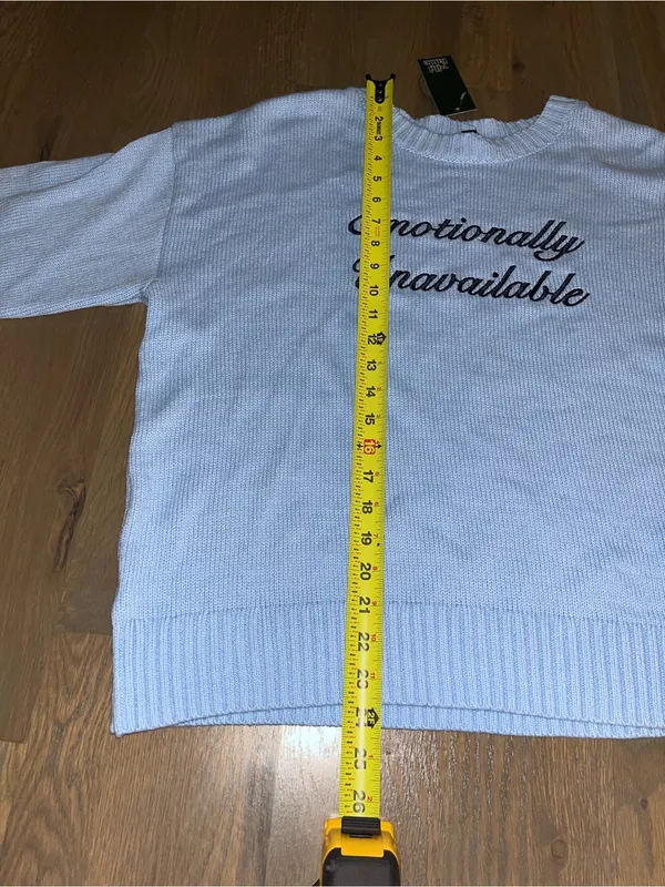 NWT Wild Fable Emotionally Unavailable Sweater XXL Light Blue Knit Pullover - Image 4