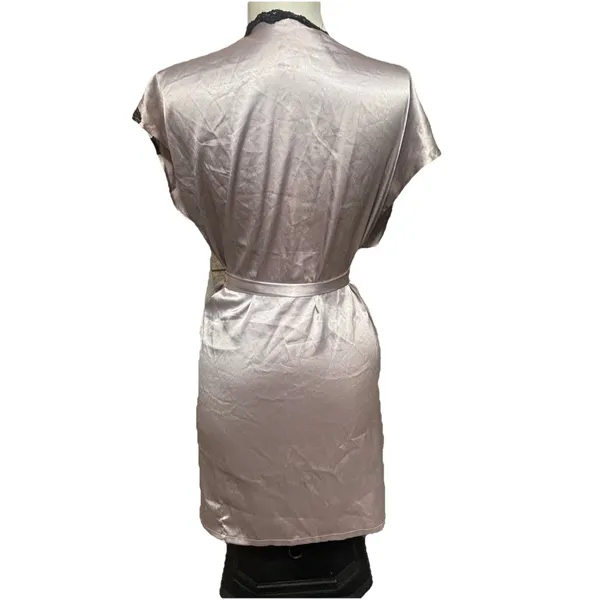 Victoria's Secret Silk And Lace Lingerie Bombshell Lilac Purple Robe Cover‎ Sz S - Image 6
