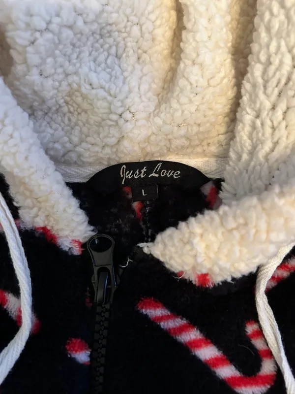 Candy Cane Cutie Sherpa Onsie - Image 4