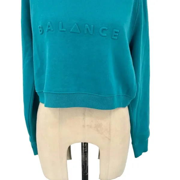 Balance‎ Athletica The Essence Cropped Sweatshirt Marine Teal Size Medium - Image 7