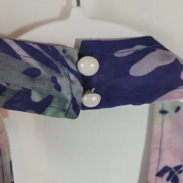 Floral Halter Romper Maxi Dress High Low Built In Shorts Purple Pink Size M - Image 11