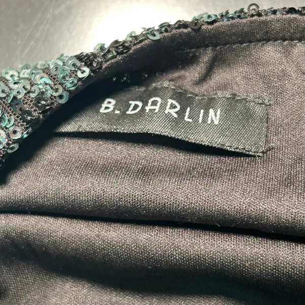 B Darlin Sequin Ombre Mini Dress Black‎ Silver Party Cocktail Small - Image 3