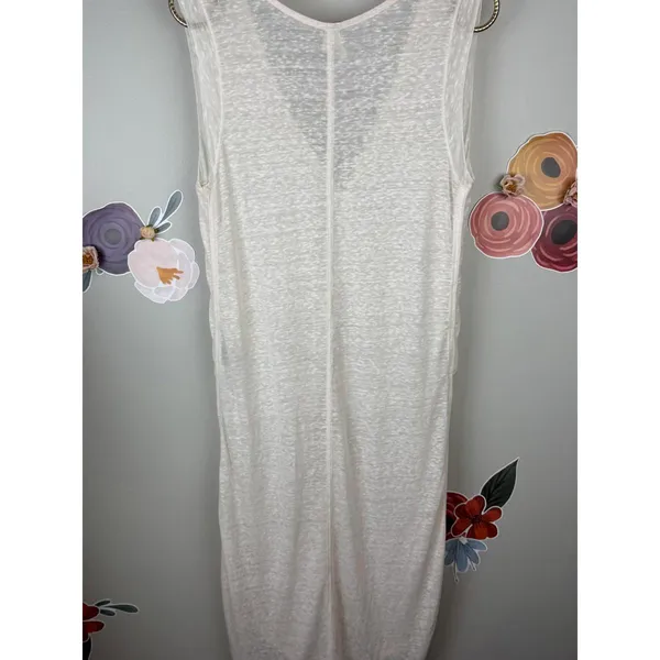 We The Free Sheer Ivory Cream Sleeveless Slip Cover-up Midi Dress - Size - XS - Image 2