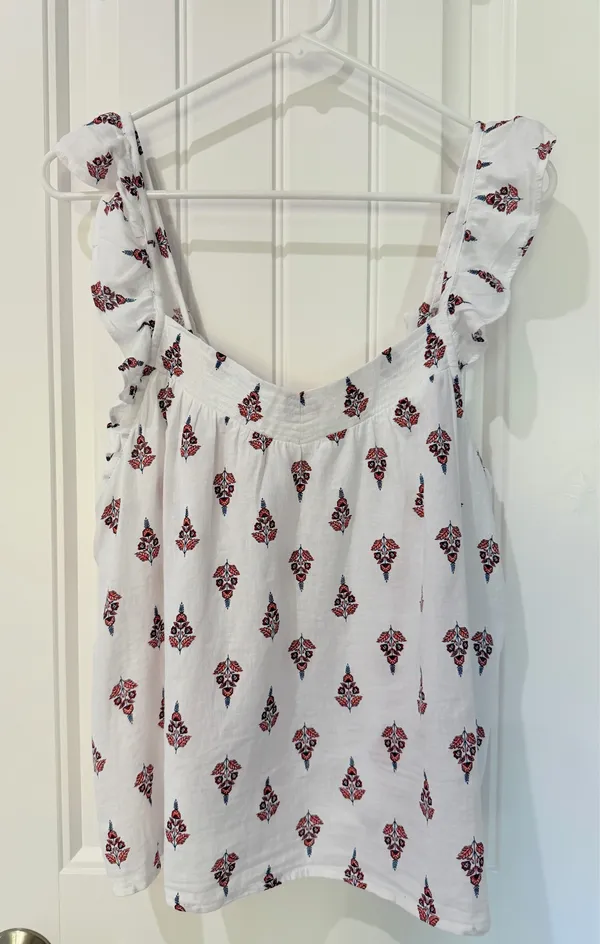 Joie Print Ruffle Strap Tank Top - Image 2
