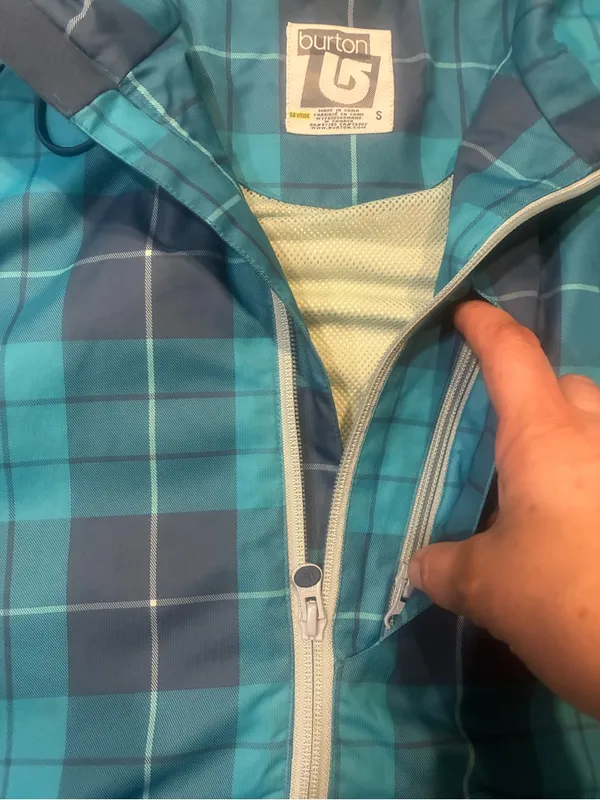 Burton Teal and Navy Plaid Shell‎ Jacket - Image 6
