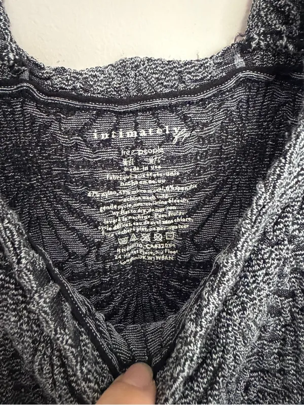 Free People Love Letter Lace Trim Cami Black M/L - Image 4