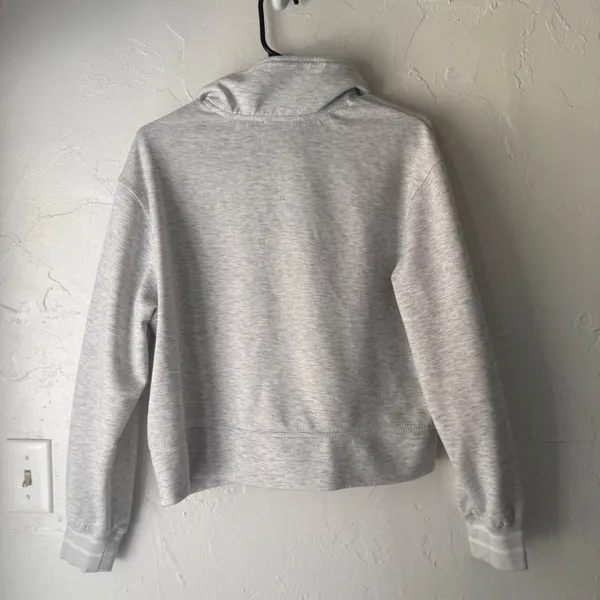 Athletic Works Womens Light Heather Gray Quarter‎ Zip Pullover Sweatshirt - Image 4