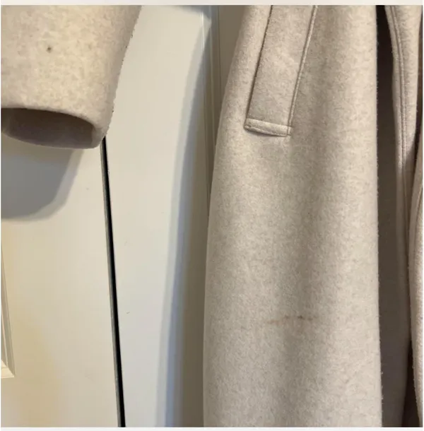 Zara Hooded Belted Cream Coat - Image 3
