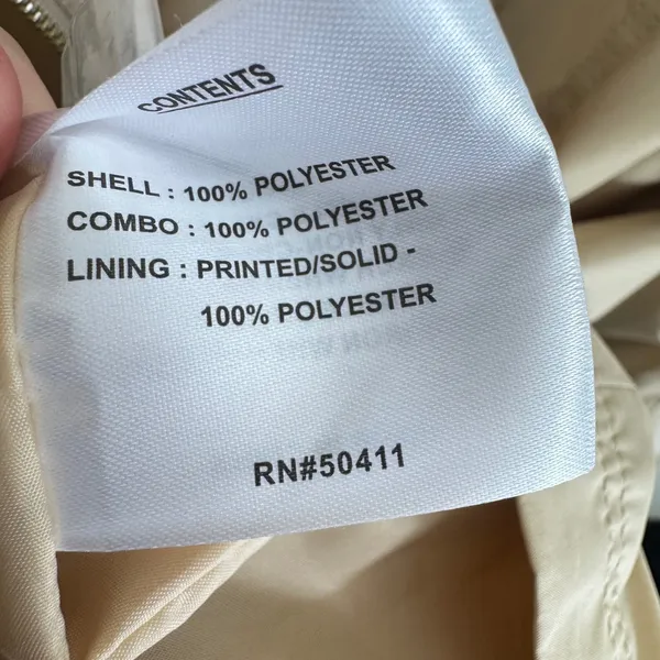 Nine‎ West NWOT Womens Tan Asymmetric Zip Rain Trench Canvas Jacket Size XL - Image 7