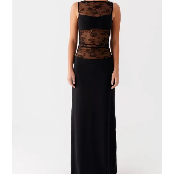 Peppermayo Maxi Dress Lace Sleeveless Wesley Size US 6 Black - Image 6