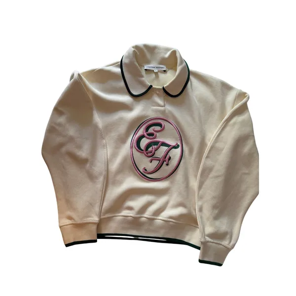 English Factory cream pullover sweater with a seriously cute preppy twist. - Image 6
