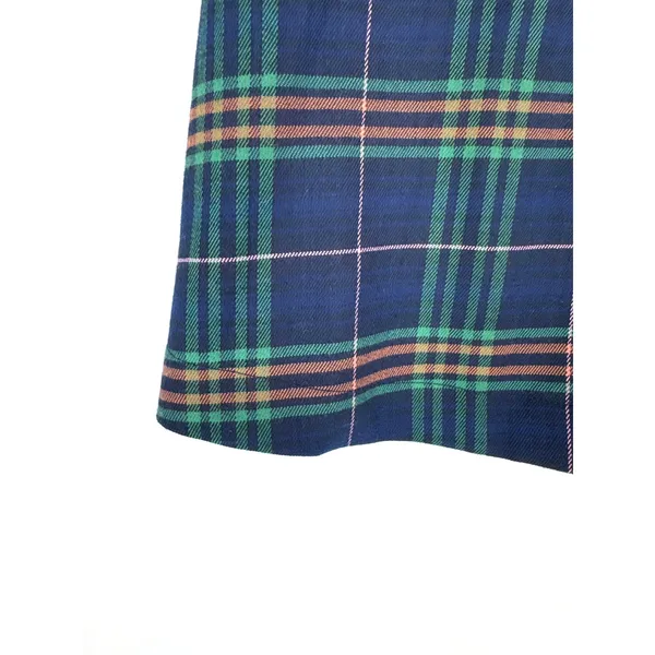Wild Fable Navy Blue Plaid Tie Waist Wrap Mini Skirt Small - Image 2