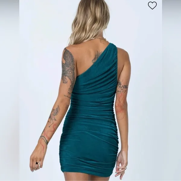 Lioness princess Polly green asymmetrical one shoulder mini ruched dress Xxs - Image 5