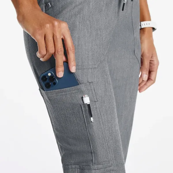 🖤- Jaanuu Women's 8-Pocket Cargo Scrub Pant - black‎ - Image 4