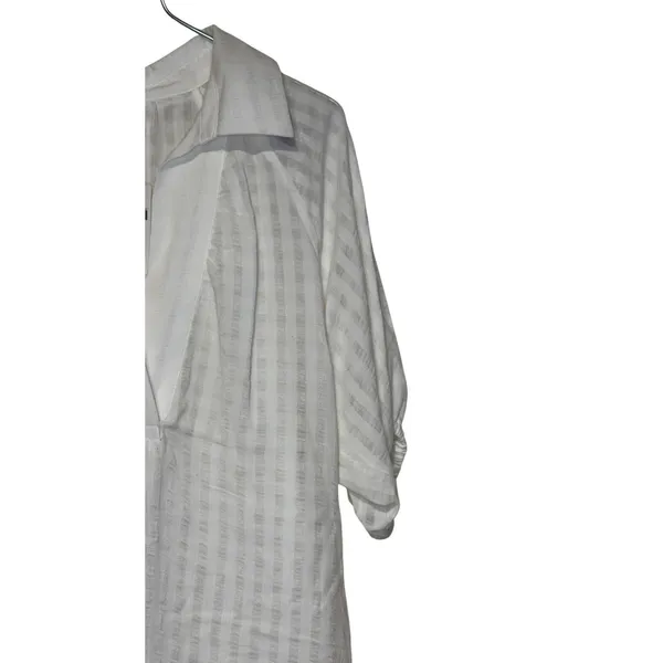 Anthropologie Women Mini Dress V-Neck Tiered 3/4 Sleeve‎ Tunic White Size XS NWT - Image 2