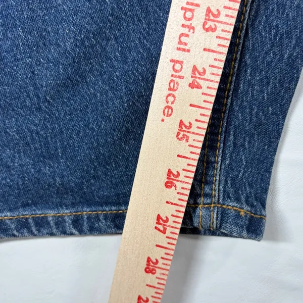 Frye Barrel Jean Medium Wash Floral Laser Etched Wide Leg Denim Pants 12 NEW - Image 4