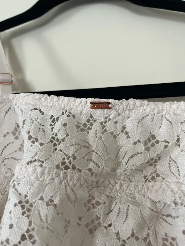 PINK Victoria's Secret White Lace Floral Bralette XXL Coquette Feminine Romantic - Image 4