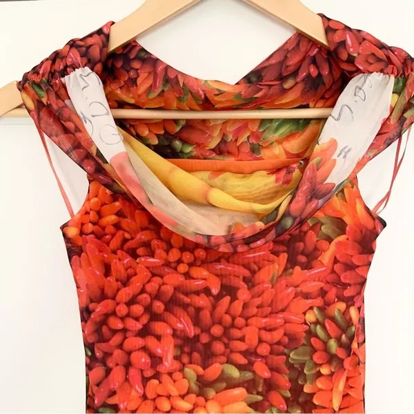 Zara Off Shoulder Dress Chili Pepper Bodycon Dress Small NWT - Image 4