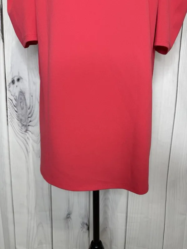 Jodifl Womens Sz Large Coral V-Neck Puff Sleeve Blouse Top - Image 11