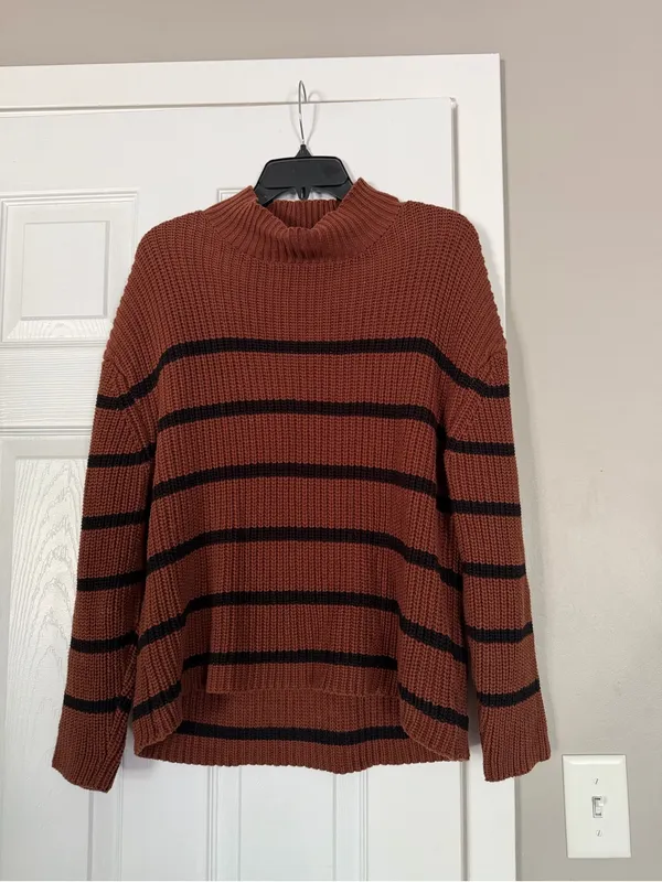 Evereve Brown Mock Turtle Neck Brown Sweater - Image 6