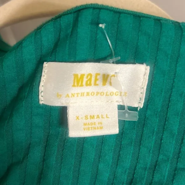 ✨Anthropologie MAEVE Sleeveless Square-neck Sz XS Tank Top In Green✨ - Image 6