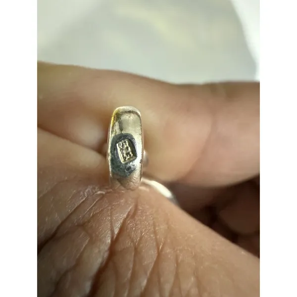 Vintage Flecked Baltic Amber Sterling Silver‎ Modernist Pendant - Image 4