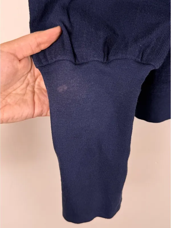 Apiece Apart Olimpio Puff Sleeve Sweatshirt Blue Cotton Women’s XL - Image 9