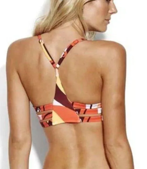 Seafolly X Revolve NWT Cut Copy Multi Strap Bralette in Tangelo Size 8 - Image 2