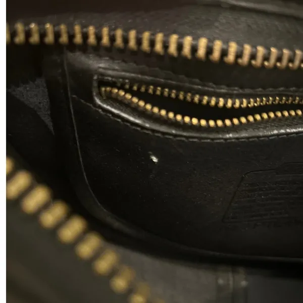 Vintage Coach Crossbody Bag Black Leather Flap Brass Classic Quiet Luxury 90s - Image 16