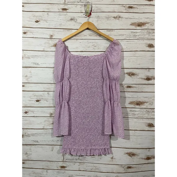 Petal & Pup Bonita Shirred Frill Long Sleeve Dress - Purple - US 4 - Image 9