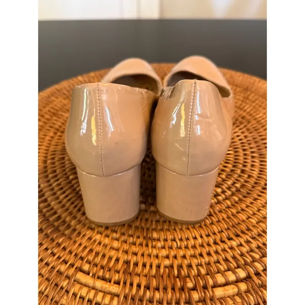CL by‎ Laundry Nude Patent Block Heel Pumps Round Toe Shoes Size 8.5 ACF-001 - Image 5