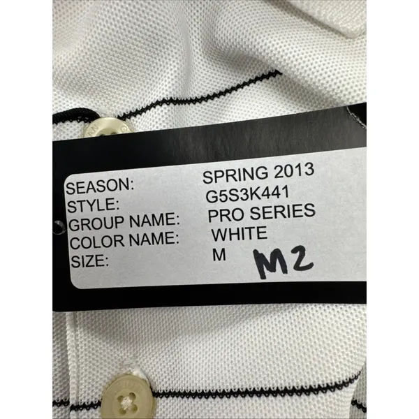 Greg Norman Play Dry Golf Polo Shirt White Black Stripe Women’s Medium NWT - Image 8