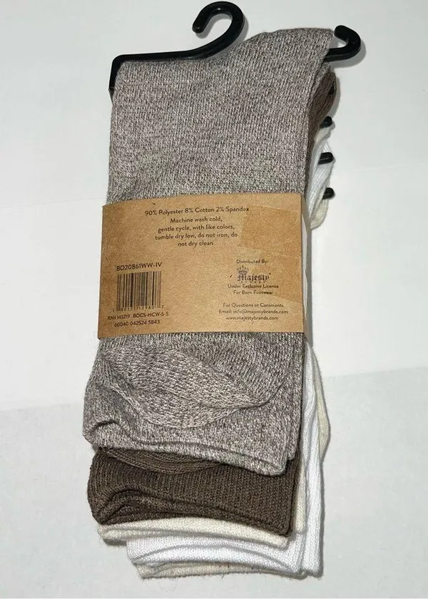 Born Fall Cotton Blend 5 Pair Crew Socks Shoe Size 4 -10 Super Soft - Image 2