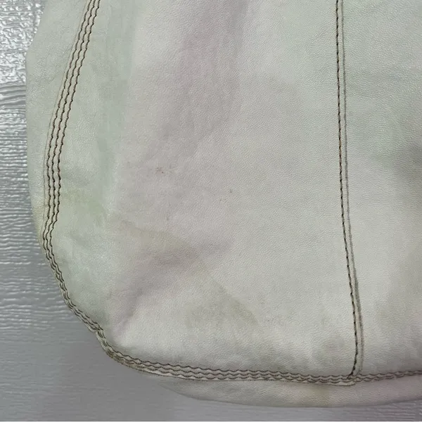 Y2K Lucky Brand White Paisley Print Leather Tote Bag Purse - Image 6
