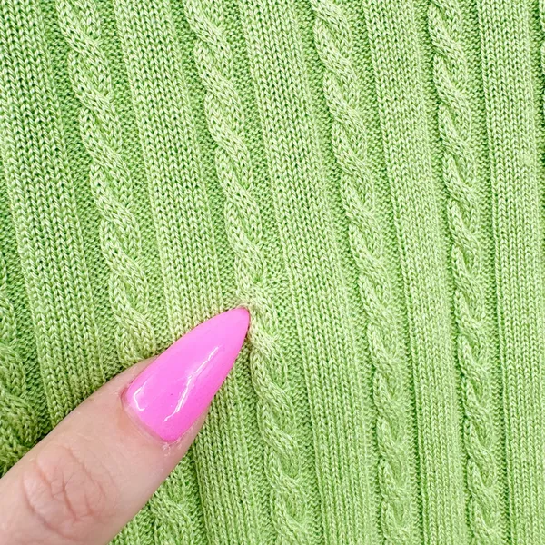Brooks Brothers‎ Womens Silk Cashmere Cable Knit Preppy V-Neck Sweater Green M - Image 4