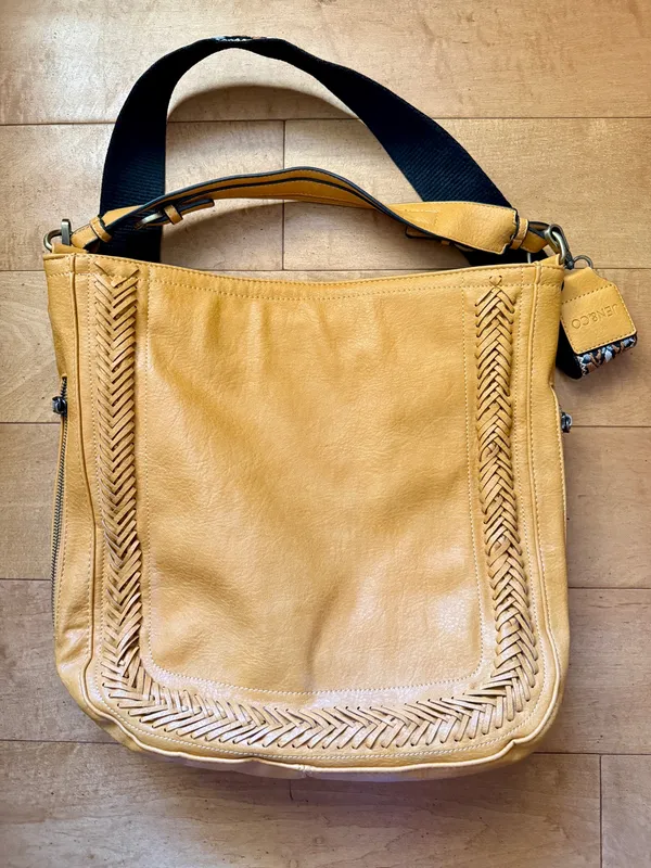 Womens Mustard Yellow Jen & Co. Hobo Bag with Guitar Strap - Image 2