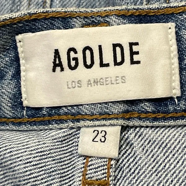 AGOLDE Womens Blue Light Wash High Waisted Cropped Straight Denim Jeans Pants 23 - Image 4
