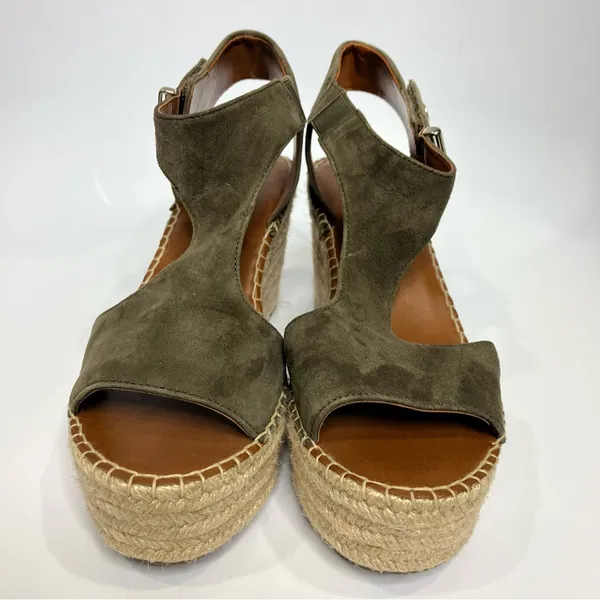 Franco Sarto treasure 2 wedge espadrilles olive green suede‎ womens size 9.5 - Image 3