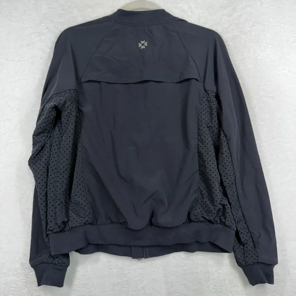 Without Walls M Medium Bomber Jacket Black Mesh Athletic Full Zip Lightweight - Image 13