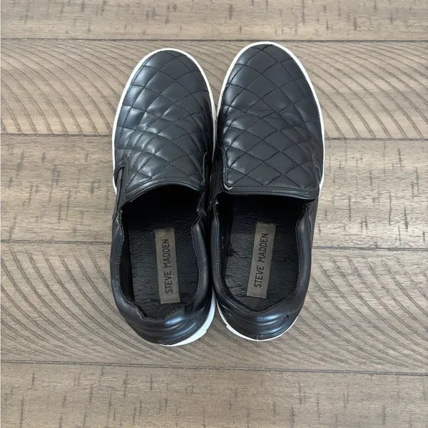 Steve Madden Black Quilted Slip-On Sneakers - Image 4