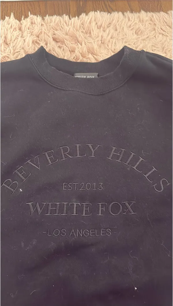 White Fox Crewneck Boutique Sweatshirt Black - Image 2