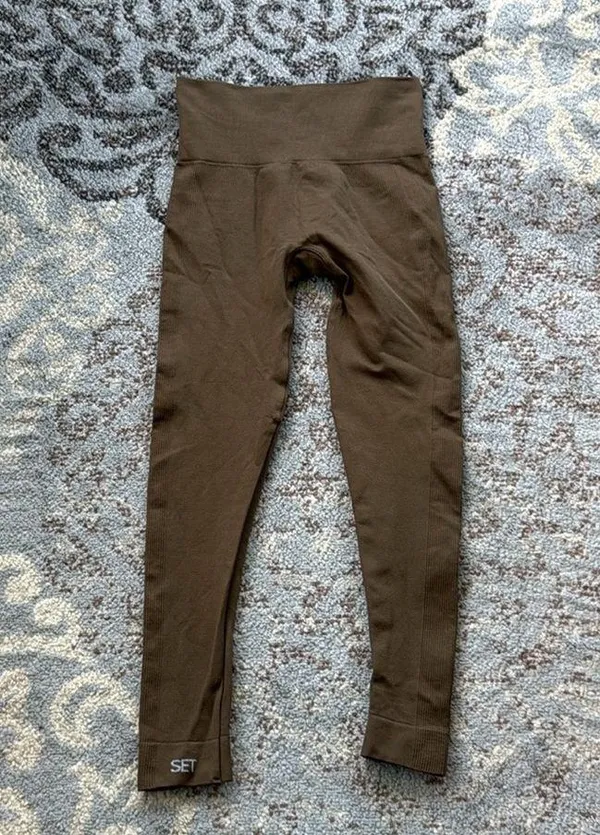 SET ACTIVE X REVOLVE Leggings Brush Brown XS - Image 4