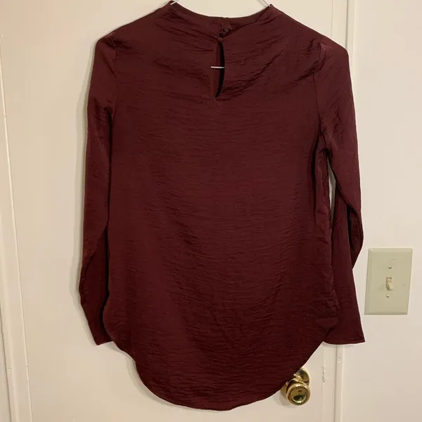 H&M Burgundy long sleeve blouse - Image 4