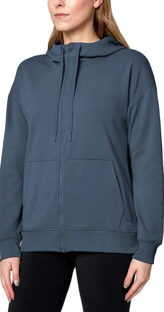 Mondetta Women’s Athletic Workout Gym Soft Zip Up Hood Blue Jacket Large - Image 8